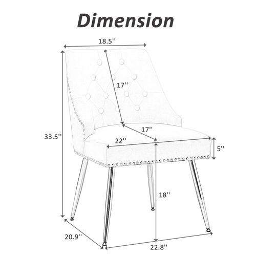 Everly Quinn Tufted Velvet Solid Back Side Chair & Reviews | Wayfair